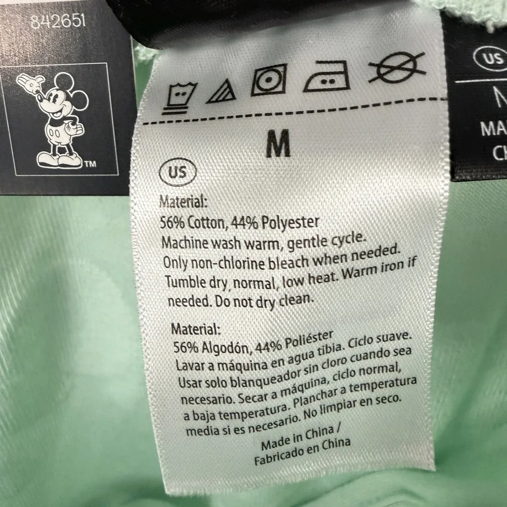 NEW Disney Mickey Mouse Womens M Mint Green Embossed Terry Cloth Skort - Picture 7 of 10